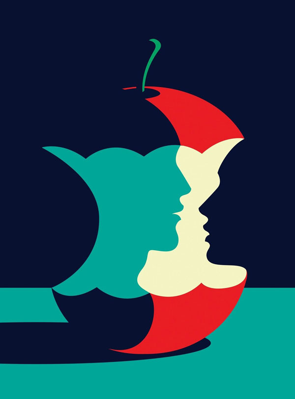Poring over the story of Adam and Eve, Augustine came up with original sin.   Illustration by Malika Favre